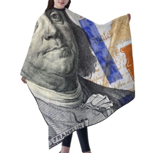Cape de coiffure jetable durable avec imprimé billet de banque, anti-adhésive, en PVC et caoutchouc textile - Product Image 3
