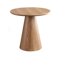 Runder Konischer Holz-Beistelltisch mit Konischer Basis Massivholz-Endtisch für Wohnzimmer Minimalistischer Geometrischer Akzent-Nachttisch