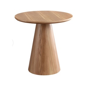 Table d'appoint conique en bois massif avec piétement conique, table d'appoint géométrique minimaliste pour salon - Product Image 2