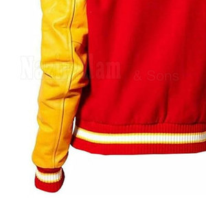 Blouson universitaire respirant pour homme en cuir véritable avec manches en tricot et corps en laine, personnalisable, style streetwear décontracté - Product Image 5