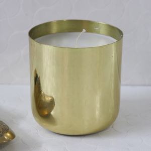 Bocaux à bougies vides de luxe à finition brillante, faits à la main, avec couvercles métalliques gravés du logo personnalisé, boîtes en laiton pour la fabrication de bougies - Product Image 3