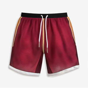 Pantalones cortos deportivos transpirables de doble capa con sublimación OEM, estilo hip hop, holgados, para gimnasio, baloncesto, personalizables, de malla, para hombre. - Product Image 5