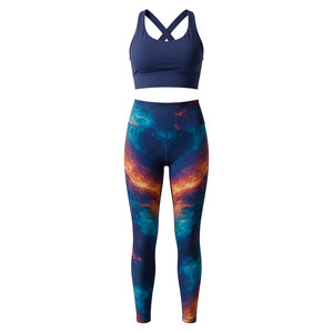 Women Yoga Set Comfortable Athletic Wear High Waist Yoga Leggings And <b>Padded</b> Sports Bra For Gym Fitness And <b>Running</b> - Product Image 1