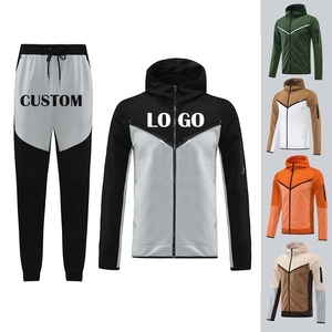 Ensemble de jogging pour homme, streetwear, imprimé floral, sweat à capuche zippé, 2 pièces, vêtements de sport pour la salle de sport, avec logo personnalisé, tissu respirant - Product Image 2