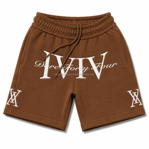 Shorts de jogging unisexes personnalisés en molleton bouclette de coton épais, décontractés, pour hommes, couleur unie, brodés - Product Image 3