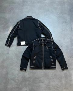 Chaqueta Vaquera Negra Vintage Y2K Estilo Buda, Streetwear Casual de Invierno, con Cierre, Oversize para Hombre, Ecológica y de Secado Rápido - Product Image 4