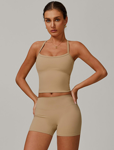 Yoga Set Two Piece Workout Sets For Women Tank Top Matching High Waist <b>Booty</b> Lifting Shorts Gym Yoga Active Wear Outfits - Product Image 3