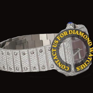 Montre de luxe unisexe de haute qualité avec cadran en verre de forme carrée, bracelet en moissanite, mouvement à quartz ETA, pour mariage et soirée - Product Image 5