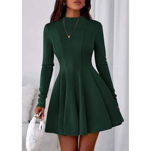 Custom 2025 Elegant Classy Women's Fall <b>Dress</b> <b>Long</b> <b>Sleeve</b> Casual Swing with Ruffle Short Homecoming Party and <b>Prom</b> <b>Dress</b> - Product Image 2