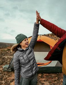 Women's Lightweight <b>Packable</b> Hooded Winter Quilted Puffer <b>Jacket</b> Detachable Sleeves Hat Zipper Closure Waterproof Polyester - Product Image 2
