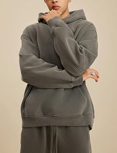 Sweat à capuche ample de haute qualité à épaules tombantes, choix populaire des clients, en tissu éponge de coton, pour homme, idéal pour l'extérieur - Product Image 3