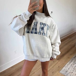 เสื้อสเวตเชิ้ตคอกลม Aub Grey ทรงโอเวอร์ไซส์ ผ้าฝ้าย พิมพ์ลายตัวอักษร สไตล์ลำลอง ใส่ได้ทั้งชายและหญิง เหมาะสำหรับฤดูใบไม้ร่วง ดีไซน์แบบคอเต่า - Product Image 6