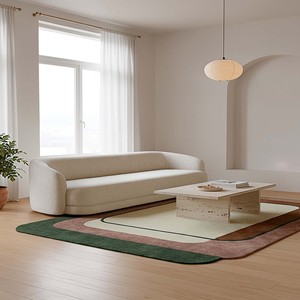 Tapis moderne doux à motifs tuftés à la main, design minimaliste neutre, tapis décoratif pour salon, chambre à coucher, tapis de sol contemporain - Product Image 3