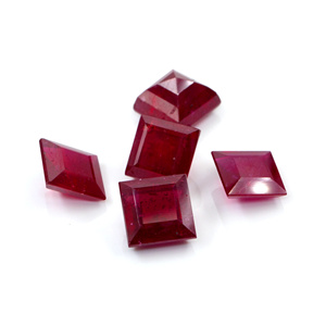 Rubis naturels de Bangkok, carrés calibrés de 7,5 mm, pierres précieuses de rubis naturelles facettées, prêtes à l'emploi pour la création de bijoux - Product Image 5