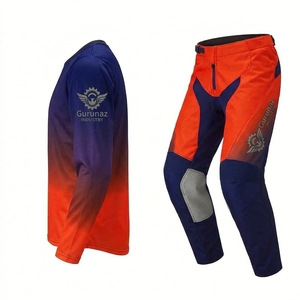 Conjunto de Pantalones y Jersey de Motociclismo Guruna Z Rojo Unisex de Poliéster/Algodón, Ropa de Motociclismo Transpirable, Impermeable, Resistente al Viento y de Secado Rápido - Product Image 3