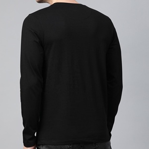 Custom Distressed Graphic <b>Long</b> Sleeve Tee Men <b>Black</b> Streetwear <b>Shirt</b> OEM Wholesale BD - Product Image 2