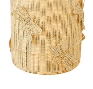 Cesta de Mimbre Decorativa con Diseño de Libélula, Cesta de Almacenamiento Abierta para Juguetes y Ropa, Cesta de Mimbre para Cuarto de Niños - Product Image 3