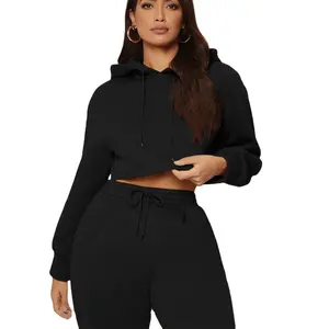 Оптовая продажа, Женский пуловер с длинным рукавом, худи, укороченные худи для женщин