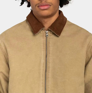 Veste de travail en toile personnalisée à fermeture éclair, coupe ajustée, grande taille, style vintage, doublée, col rabattu, en jean, fabriquée par Numica Sports - Product Image 5