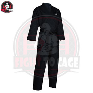 Uniforme de Taekwondo Noir Uni, Durable, Respirant et Confortable, Nouveau Style, Tenue de Combat pour Arts Martiaux - Product Image 2