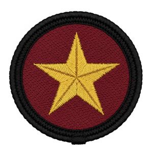 Emblema Masónico de Estrella Negra Bordado Personalizado, Insignia de la Francmasonería, Estrella Circular de Cinco Puntas, Tela Marrón, Adhesivo Termoadhesivo - Product Image 2