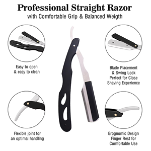 Navaja de Afeitar Recta de Acero Inoxidable de Alta Calidad Hecha a Mano para Hombre, Ecológica, Portátil, Recargable e Impermeable - Product Image 5