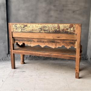 Meilleure collection de bancs sculptés à la main en bois massif, art himalayen antique - Product Image 3