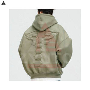 Sudaderas con capucha de gran venta, las más vendidas, con logotipo personalizado en relieve para hombre, de color liso, nuevas, básicas, de mezcla de algodón. - Product Image 5