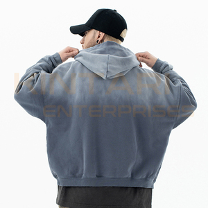 Men Custom Acid Wash Sweatshirt High Quality Heavy Weight French <b>Terry</b> Oversized Acid Washed Hoodies <b>Bulk</b> Supplier B2B - Product Image 5