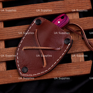Couteau de chasse en acier Damas à lame droite, manche en bois, pour survie en extérieur, utilitaire, qualité industrielle, garantie 3 ans - Product Image 6