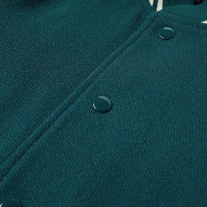 Veste de sport pour homme Econex, blanche et bleue, style varsity, avec patch brodé, col rabattu, coupe classique, coupe-vent, polyester/coton - Product Image 5