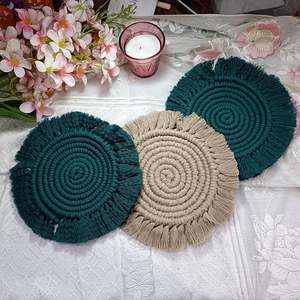 ที่รองแก้วมาคราเม่สุดฮิต, ของตกแต่งโต๊ะกาแฟ, ของขวัญมาคราเม่, สำหรับเพื่อน, ของขวัญขึ้นบ้านใหม่, ของขวัญทำมือ - Product Image 4