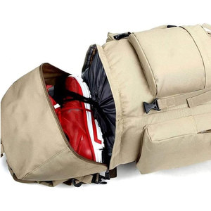 Outdoor Hiking <b>Backpack</b> 80L Waterproof Canvas Unisex Adult Travel Bag Beige Large Capacity <b>Trekking</b> Rucksack - Product Image 3