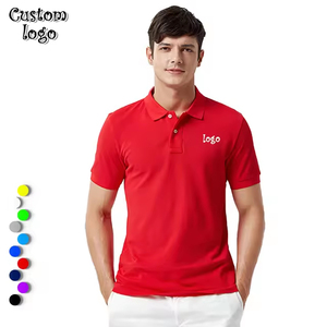เสื้อโปโลผู้ชายสีเหลือง ผ้าคอตตอนปิเก้ แขนสั้น ปักโลโก้ สวมใส่สบาย ระบายอากาศได้ดี ดีไซน์ด้านหน้าแบบถัก - Product Image 3