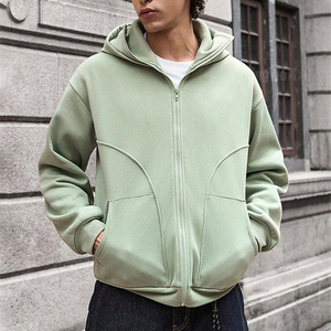 Sweat à capuche vintage épais en molleton de coton tissé écologique de haute qualité pour homme, style streetwear, personnalisable - Product Image 3
