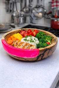 Tazón de Ensalada de Madera Ecológico Hecho a Mano con Diseño de Resina Epoxi y Tazones para Servir Comida para Fiestas a Precio de Mayoreo - Product Image 5