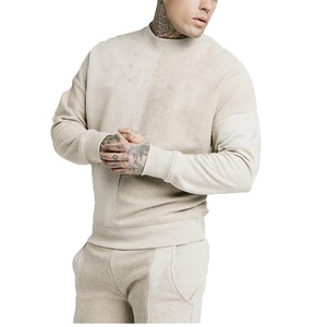 Conjunto Deportivo de Punto de Algodón Beige para Hombre, Sudadera de Cuello Redondo y Pantalones Deportivos, Ropa Casual de Otoño, Transpirable - Product Image 5