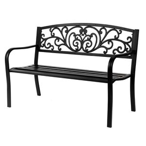50\" Iron and PVC Outdoor Courtyard Decorative Leisure Bench for Parks Patio Furniture - Product Image 2
