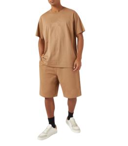 ชุดเสื้อยืดและกางเกงขาสั้นผู้ชายสไตล์วินเทจสั่งทำขายส่ง ขนาดใหญ่พิเศษ ผ้าฝ้าย 100% หนัก 280 กรัม ปักลาย พิมพ์ลาย ชุดลำลองสำหรับฤดูร้อน - Product Image 1