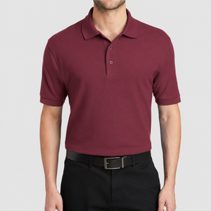 <b>Men's</b> <b>White</b> Short Sleeve Pique <b>Polo</b> Shirt 100% Cotton Breathable Casual Button Front Solid Knitted Regular Fit Casual Golf - Product Image 5