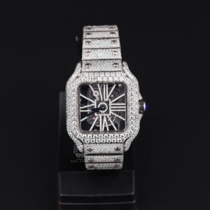 Reloj de Pulsera de Lujo para Hombre, Diseño de Esqueleto con Diamantes Moissanite, Completamente Cubierto de Piedras, Cuadrado, Automático, de Acero Inoxidable, Estilo Hip Hop, Personalizado - Product Image 1