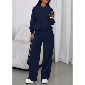 Conjunto de Sudadera Holgada y Pantalones Anchos para Mujer, Ropa Casual de Invierno, Conjunto Deportivo, Tela Suave de Mezcla de Algodón - Product Image 5