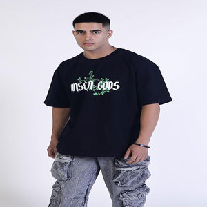 Camiseta de Hombre de Alta Calidad, Oversize, con Hombros Caídos, Personalizada con Bordado, Estilo Casual para Exteriores, Cuello Redondo, Manga Corta - Product Image 1