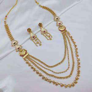 Juego de Collar Jewelemarket Heritage 10575498DP, Chapado en Oro, Aleación de Cobre, con Piedra Pota Fina y Perla, para Uso Diario y Ocasiones Nupciales - Product Image 2