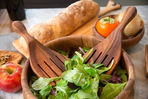 Indian Wooden Salad Server Set Eco-Friendly <b>Microwave</b> Safe <b>Mirror</b> Polish Finish Dishwasher Safe Home & Kitchen Accessories - Product Image 5