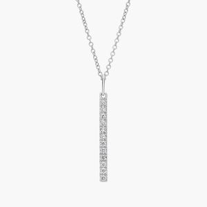 Riviera Natural Diamond Round Brilliant Cut Luxury Bar <b>Necklace</b> in White Gold - Product Image 1