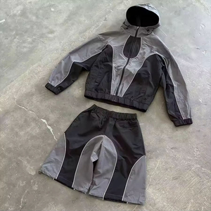 Conjunto de Camisa y Pantalones Cortos para Hombre, Diseño Hawaiano de Verano, Estampado Digital, 100% Fibra de Bambú Ecológica, Tejido de 370g, Logotipo Frontal, Estilo Casual con Palmeras - Product Image 3