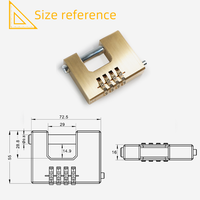 Cadenas rectangulaire en laiton à combinaison de 70 mm, robuste et de bonne qualité, avec manille en acier trempé pour entrepôt