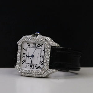 Reloj de Pulsera de Lujo para Hombre con Diamantes Moissanite VVS, Esfera Árabe ETA Automática, Cuarzo, Estilo Iced Out, de Alta Gama - Product Image 2