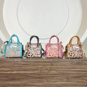 Sacs de voyage mini Speedy en cuir floral rose gaufré de qualité supérieure, style western, design carte 777, sacs à bandoulière pour le sport, les voyages et les nuits, sacs à main - Product Image 5